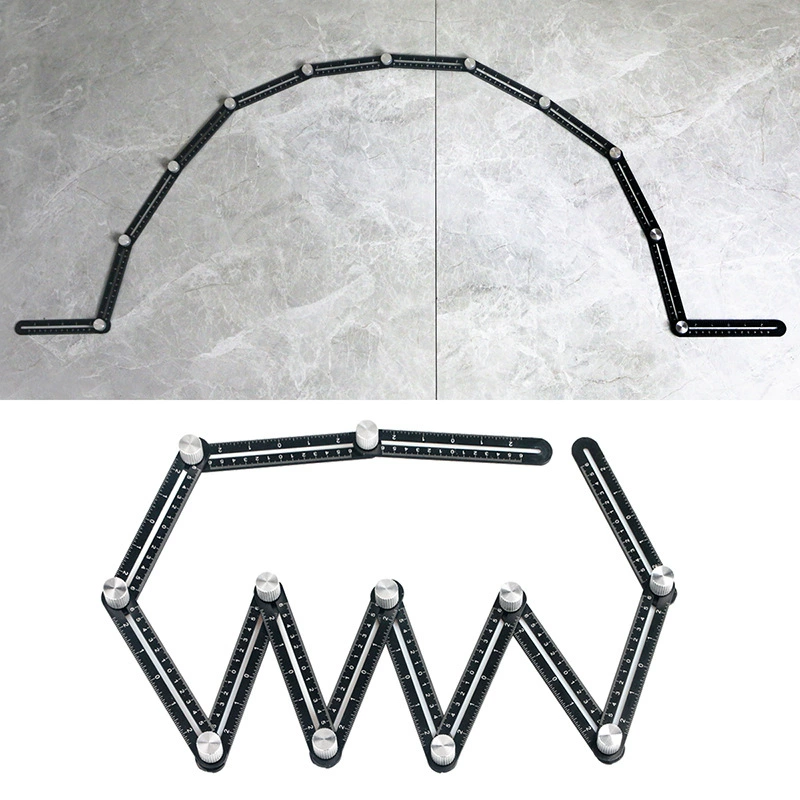 Многофункциональная кирпичная Тротуарная Плитка особой формы артефакт двенадцать складная линейка кладка напольная плитка инструмент Алюминиевый сплав четыре складные линейки