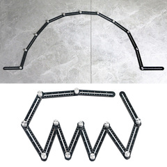 Multifunctional special-shaped brick laying tile artifact twelve folding ruler masonry floor tile laying tool aluminum alloy four folding ruler