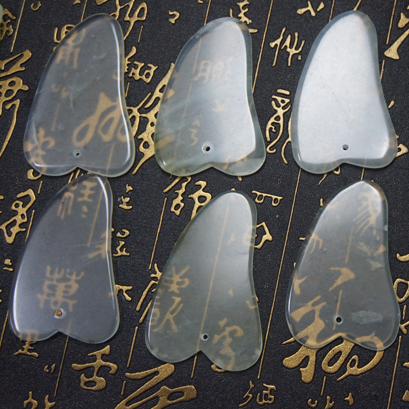 Natural Jade Scraping board jade Gua Sha tablets Face massage Scraping Beauty