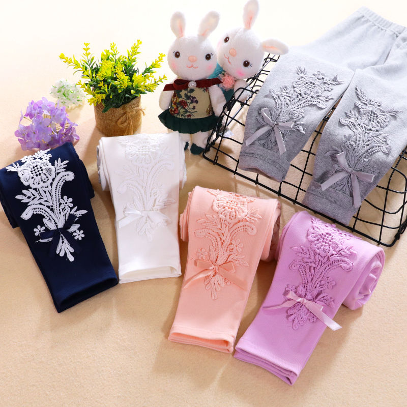 Drop shipping girls' leggings, thin style, suitable for spring and autumn, fashionable, for medium and large children, pure cotton, versatile long pants.