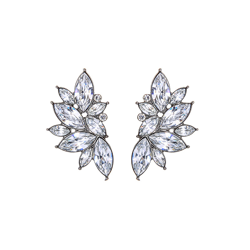 Super Fairy Personality Diamond Earrings S925 Silver Needle Colorful Gemstone Earrings Dinner Wild Flower Earrings Wholesale display picture 3