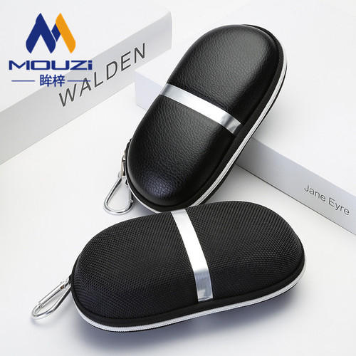 Dropshipping cross-border new model portable anti-stress EVA glasses case Sunglasses cloth hook box can be printed with LOGO