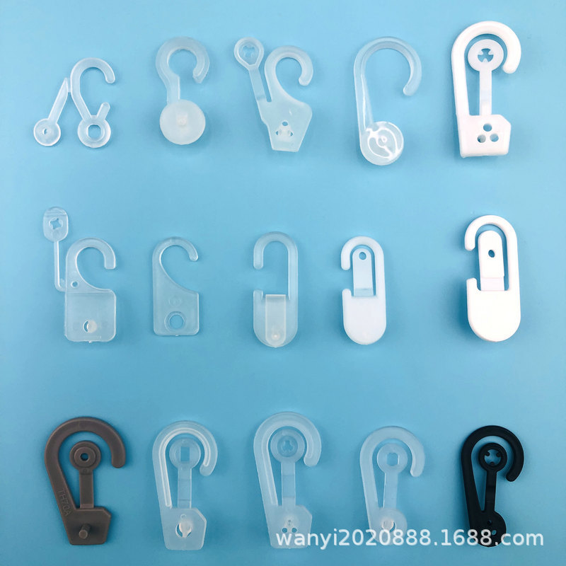 工厂批发彩盒展示塑料挂钩问号塑胶挂钩超市毛巾展示挂钩袜子挂钩