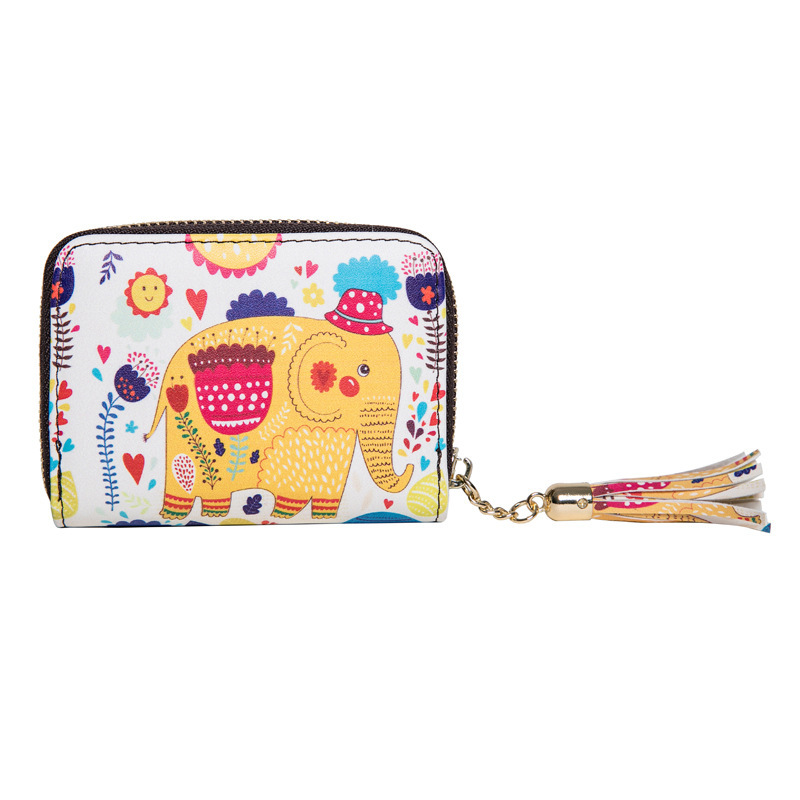 Cartoon card holder with zipper