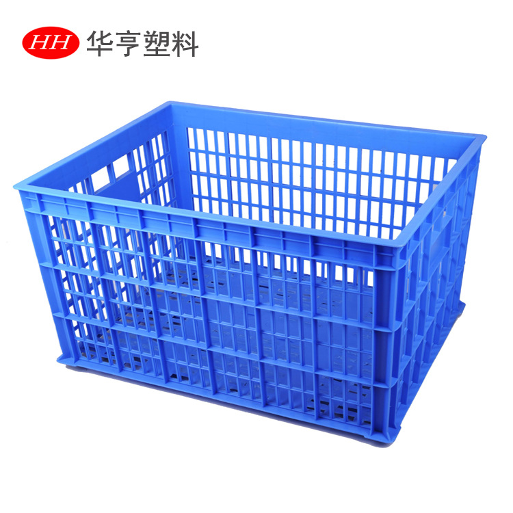 【华亨塑料工厂直销】塑料周转筐/水果筐/蔬菜筐-4号筐（可带轮）