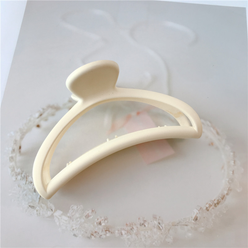 Estilo coreano simple clip de todo partido esmerilado hueco-hacia fuera de la pinza de pelo curvado medio rasguño Cola de Caballo clip de baño horquilla accesorios para el cabello