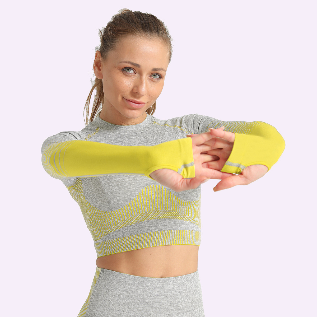 new spring and summer sports tight seamless knitted yoga top NSLX20218