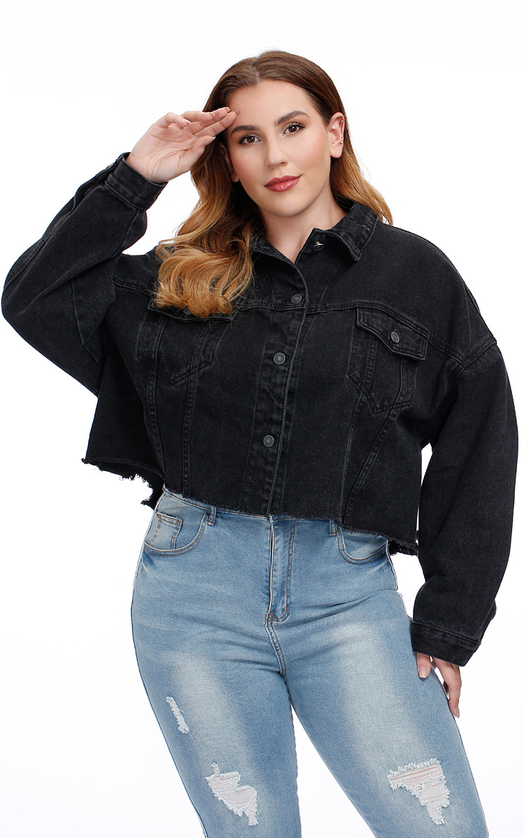 loose large size short denim jacket  NSSY9136