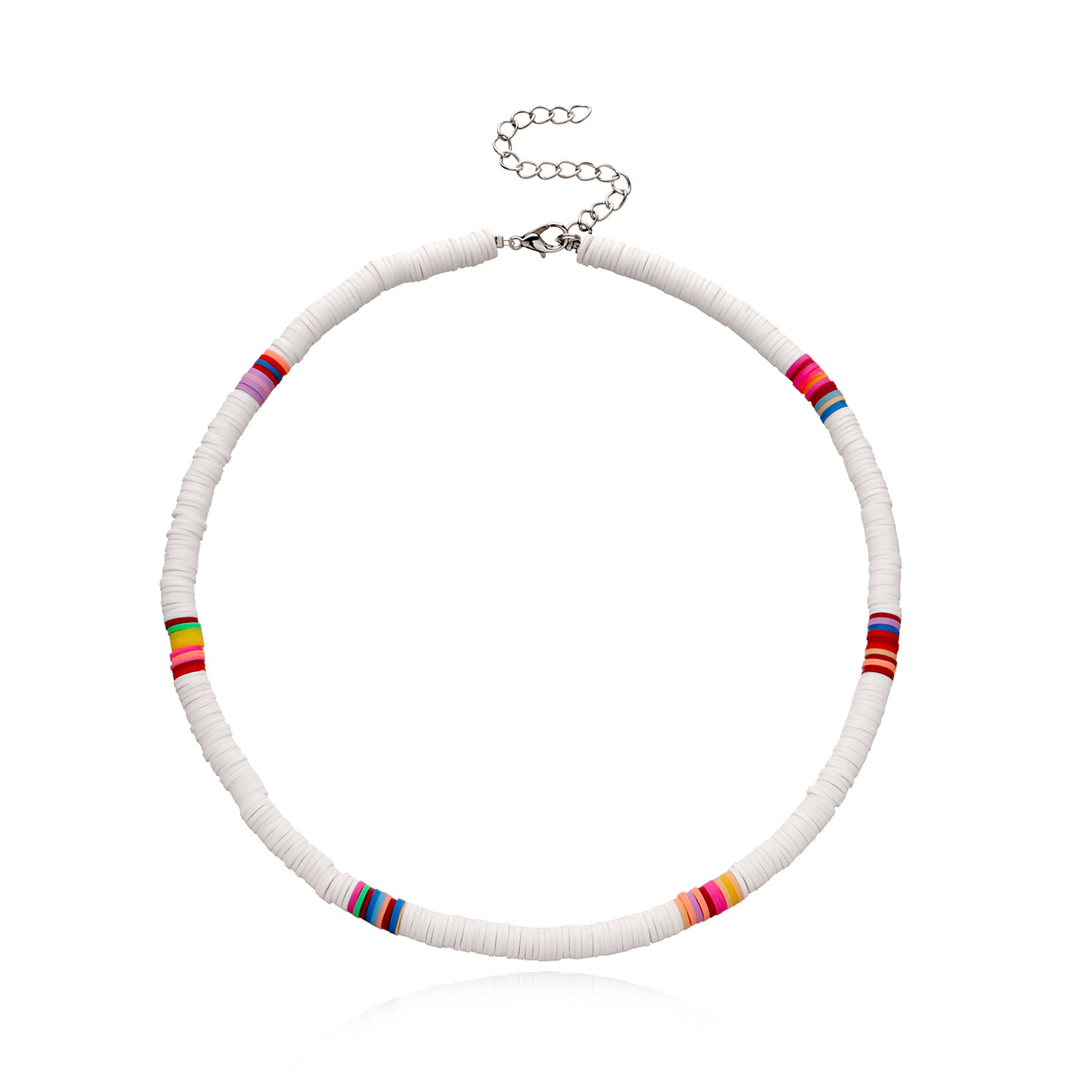 Europäischer Und Amerikanischer Grenz Überschreiten Der Schmuck Freizeit Stil Farbe Weiche Keramik Choker Halskette Damenmode 6mm Runde Halskette Halskette display picture 1