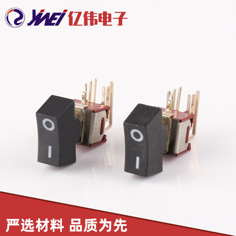 钮子开关YW2-302-C4B 6脚摇臂开关短脚 点动复位金属开关