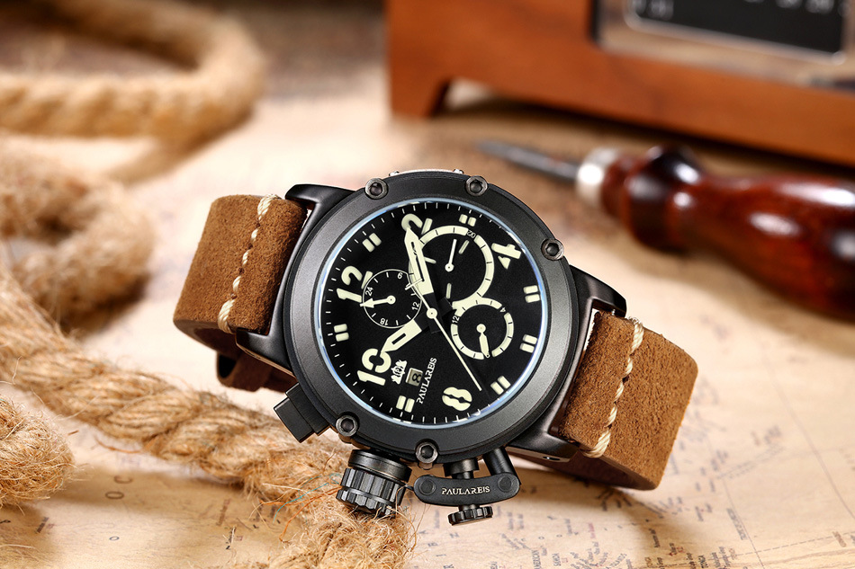 Automatic Mechanical Men's Watch With Luminous Rose Gold Case_voghion.com