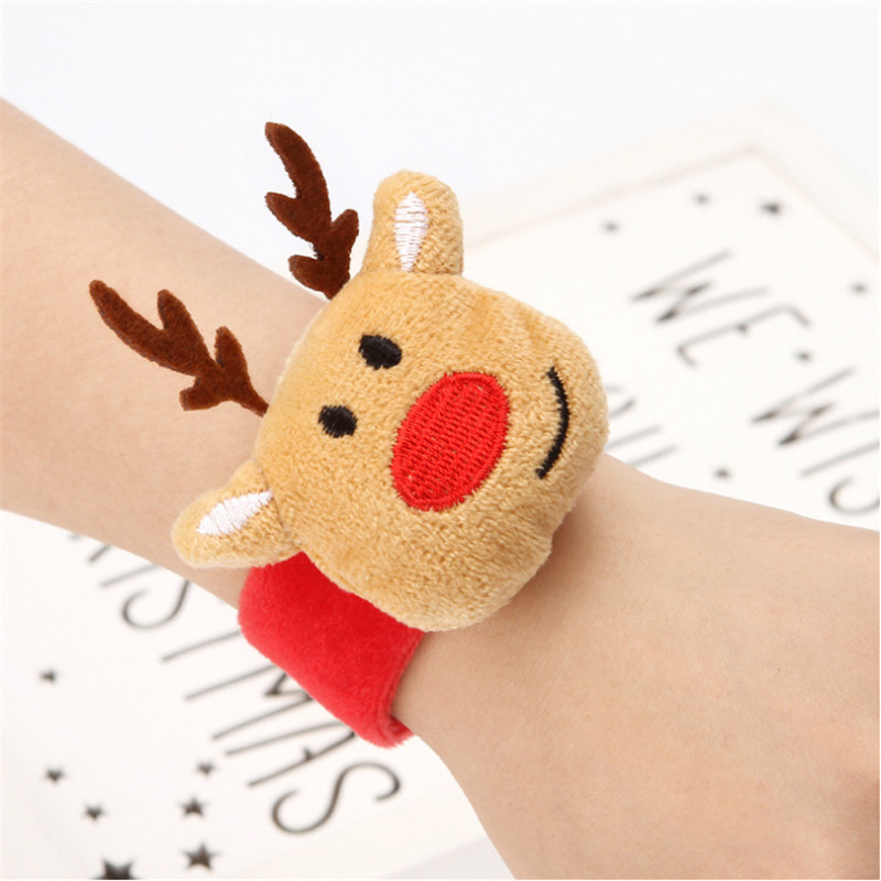 Nuevo lindo Navidad decoración Navidad ciervos raqueta anillo niños adultos pulsera Navidad regalo raqueta anillo