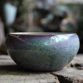 亦紫陶功夫茶具 陶瓷茶洗 茶道零配件 窑变钧釉杯洗钧窑水洗
