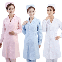加厚护士服药店服医生服长短袖修身实习演出服工作服白粉蓝可定做