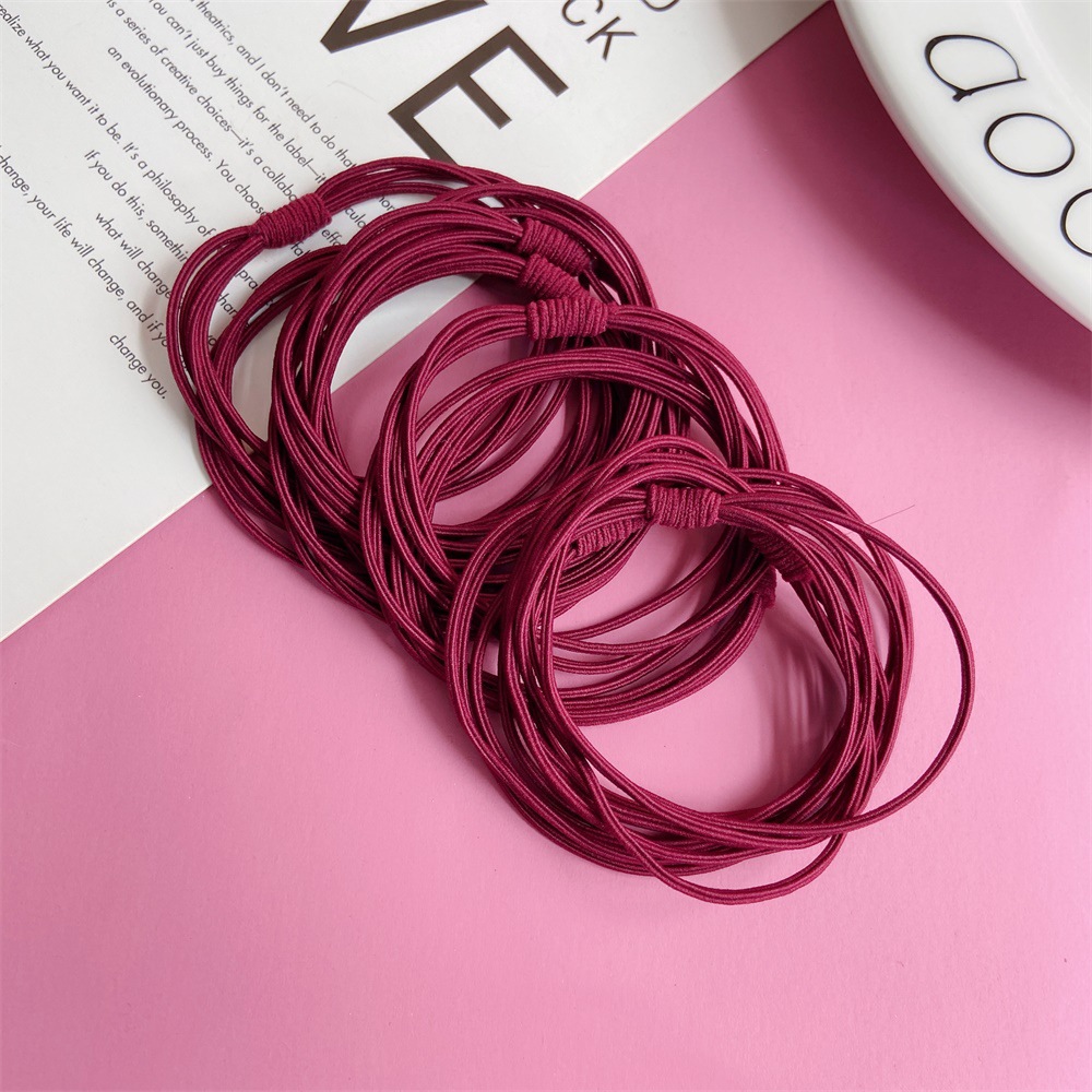 Korean Fashion New Three-in-one Bottoming Hair Ring Hair Rope Wind Simple High Elasticity Tie Hair Rubber Band Head Rope Wholesale Nihaojewelry display picture 11