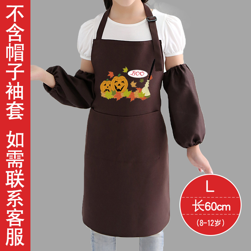 Estilo coreano de los niños delantal sin mangas Navidad Halloween tema actividad ropa comer pintura delantal protector imprimible