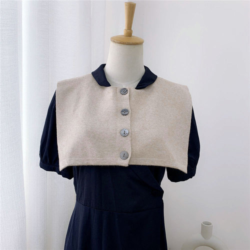 New button knitted waistcoat shawl for women spring, autumn and summer Korean version shoulder wool pullover scarf decoration