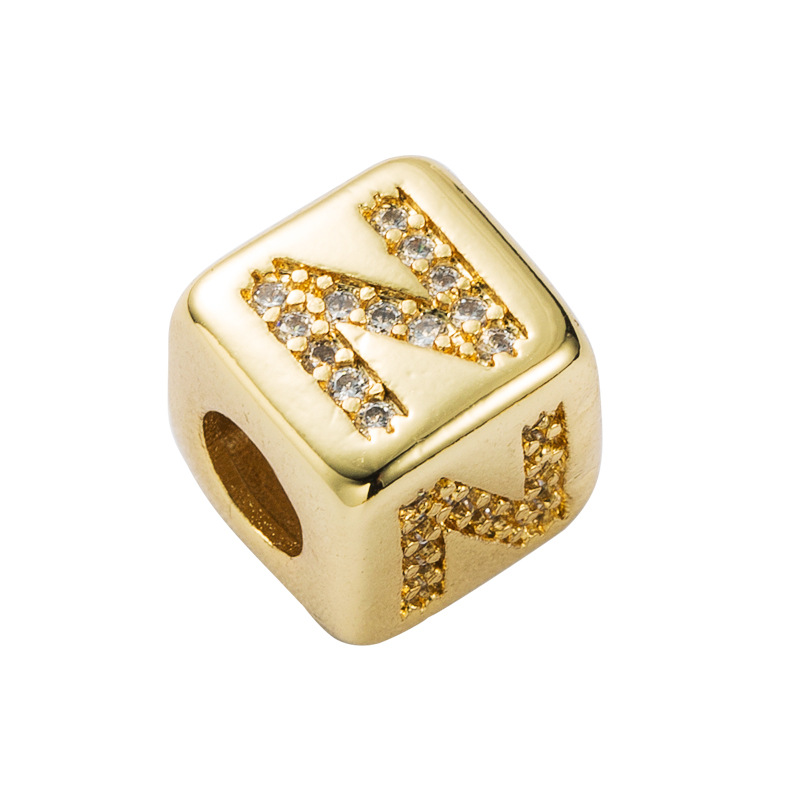 Bracelet explosion bracelet alphabet bracelet brass micro-inlay couple red rope pull DIY jewelry who