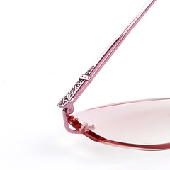 老花鏡遠近兩用雙光高清防藍光抗疲勞時尚超輕無框老人眼鏡女2859