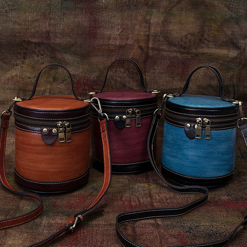 Nuova piccola borsa a tracolla a spalla singola versatile rotonda da donna in vera pelle, borsa per il trucco_voghion.com