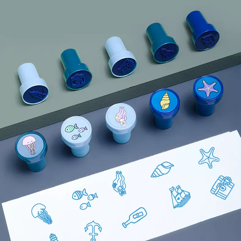 故事系列印章批发幼儿园教师用具圆形小圆章材料光敏防伪批发印章