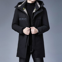 2020冬季新款花公子男士中長款羽絨服高檔防風黑色加厚保暖外套