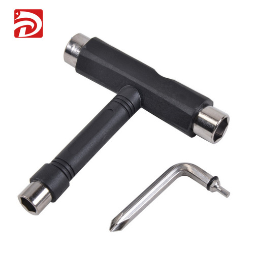 Skateboard wrench tool T-shaped tool roller skate wheels rollerblades twin tricks repair tool 3-hole wrench L-shaped tool