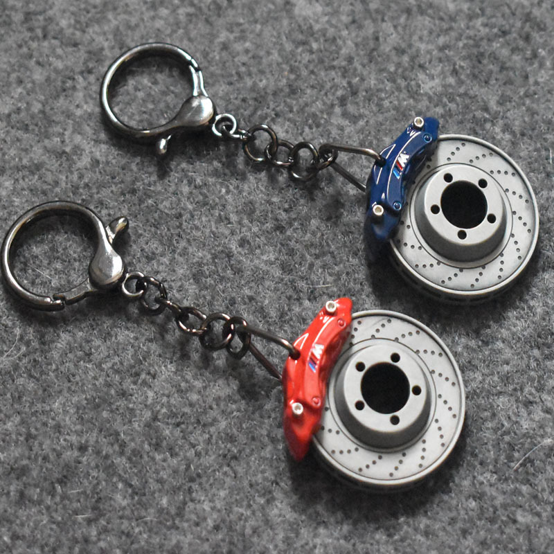 汽车改装刹车片钥匙扣创意仿真刹车盘轮毂挂件个性卡钳金属钥匙圈