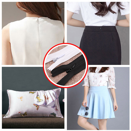 Black and white invisible zipper long dress zipper accessories invisible pants skirt pillow quilt cover zipper puller