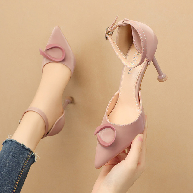 Korean fashion pointy shallow high heels with thin heels