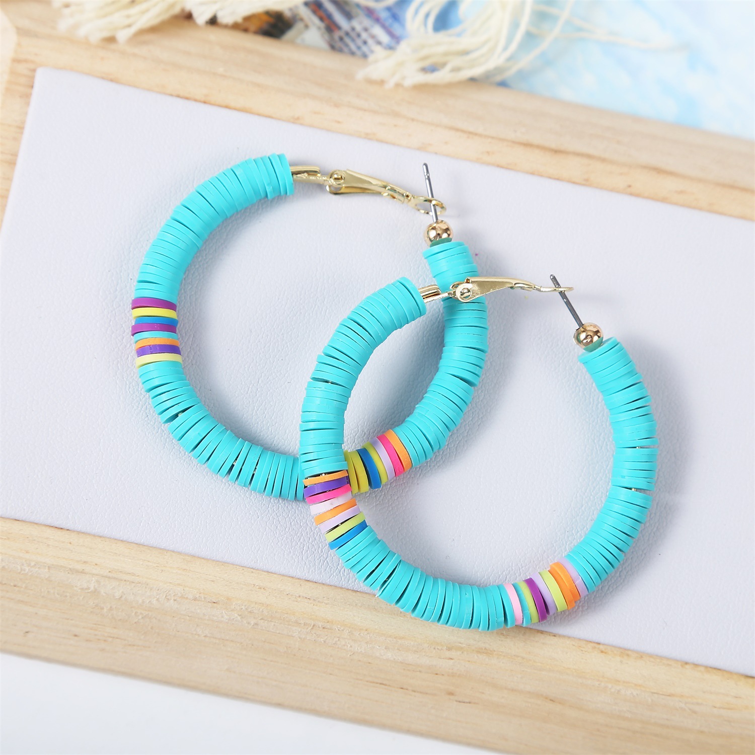 orecchini in argilla morbida colorata Bohemian ins in vendita calda orecchini in argilla morbida a forma di C orecchini da donna_voghion.com