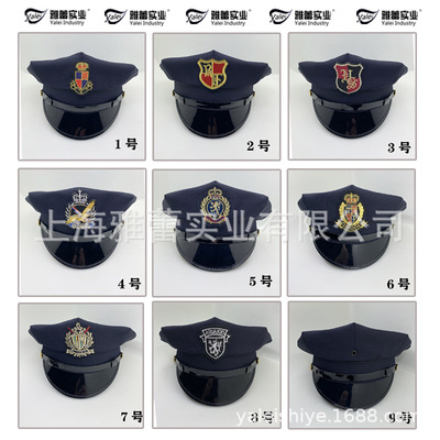 goods in stock Navy Star anise Large caps Patent leather Brim Dayan Mao child foreign country Star anise Cap Embroidery badge