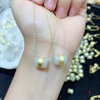 金镶玉转运珠和田玉路路通吊坠 玉石挂饰玉坠工艺品 直播引流礼品|ms