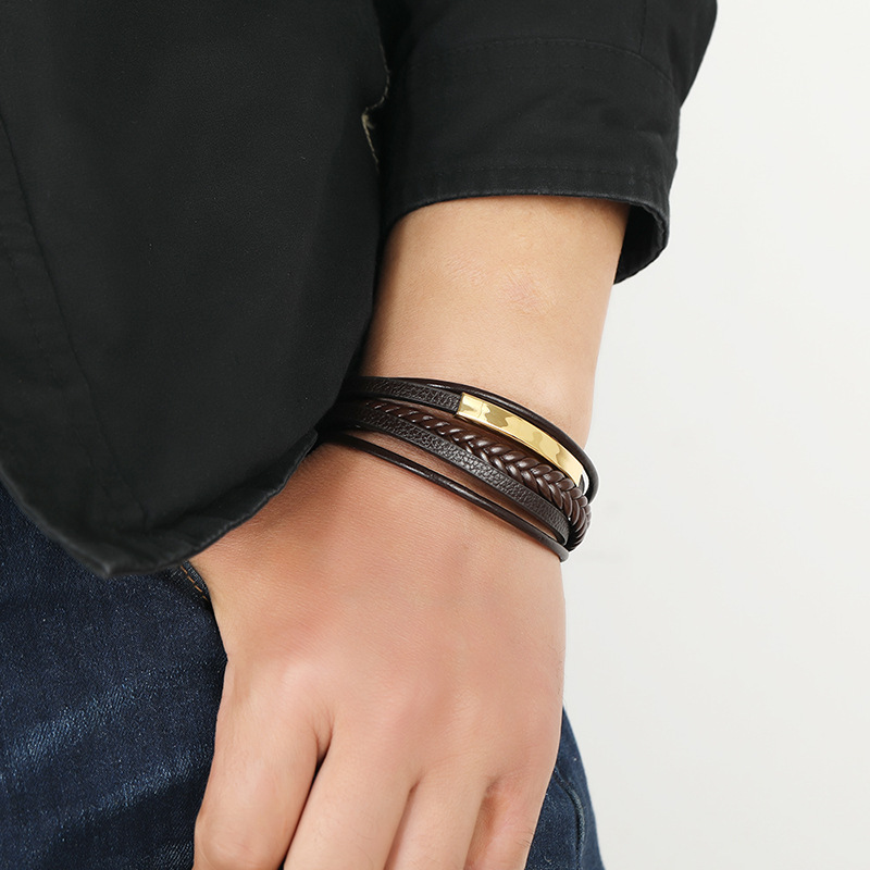 simple  creative menu0027s leather bracelet