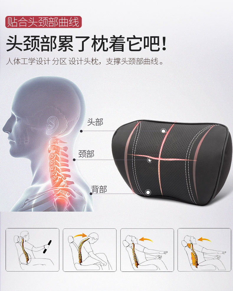 帮手描述图：保时捷头枕颈枕腰靠垫卡宴Macan帕拉梅拉718