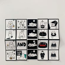 韓國黑白漫畫貓咪貼紙包ins風可愛日常生活貼畫手帳素材拼接裝飾