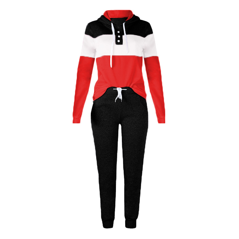 new hooded printed sports two-piece sweatshirt NSKX33900