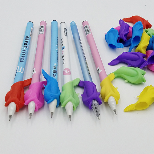 Dolphin fish pen holder silicone pencil holder student writing posture corrector corrector manufacturer wholesale
