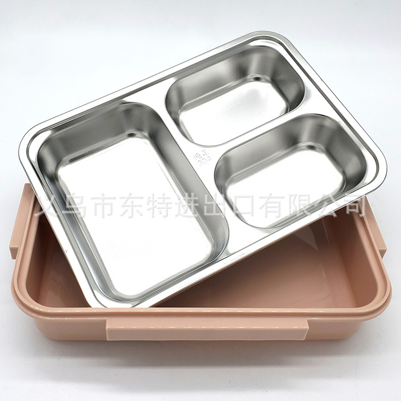 Stainless steel lunch box 304, lunch box tableware, student lunch box, insulated compartments, sealed plates, children's lunch plates detail image 10