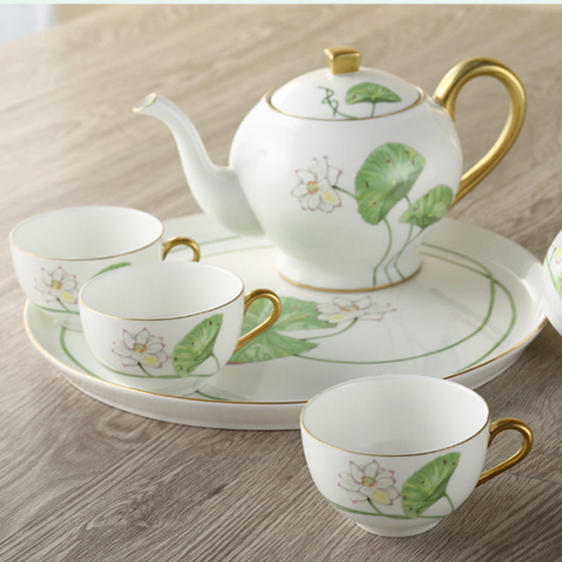 European style Ceramic flower tea set quality goods Bone coffee Cup pot suit Office Afternoon Tea tea set