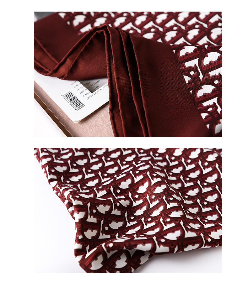 Fashion Letter Printing Silk Square Scarf display picture 3