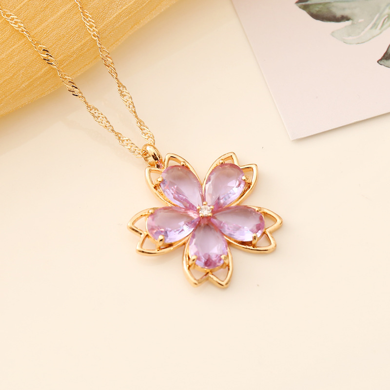 Alloy 18K Gold Plated Fashion Plating Flower Necklace display picture 11