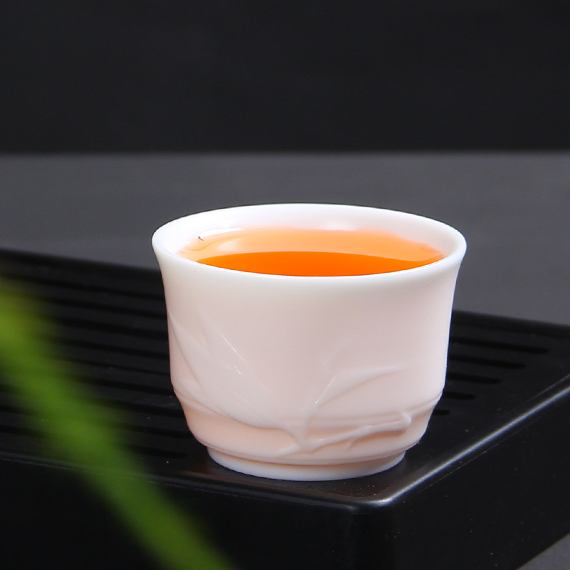 Winjiang dehua porcelana blanca Kung Fu taza de té oveja grasa Jade taza de té hecha a mano cerámica pequeña taza de té hogar taza individual
