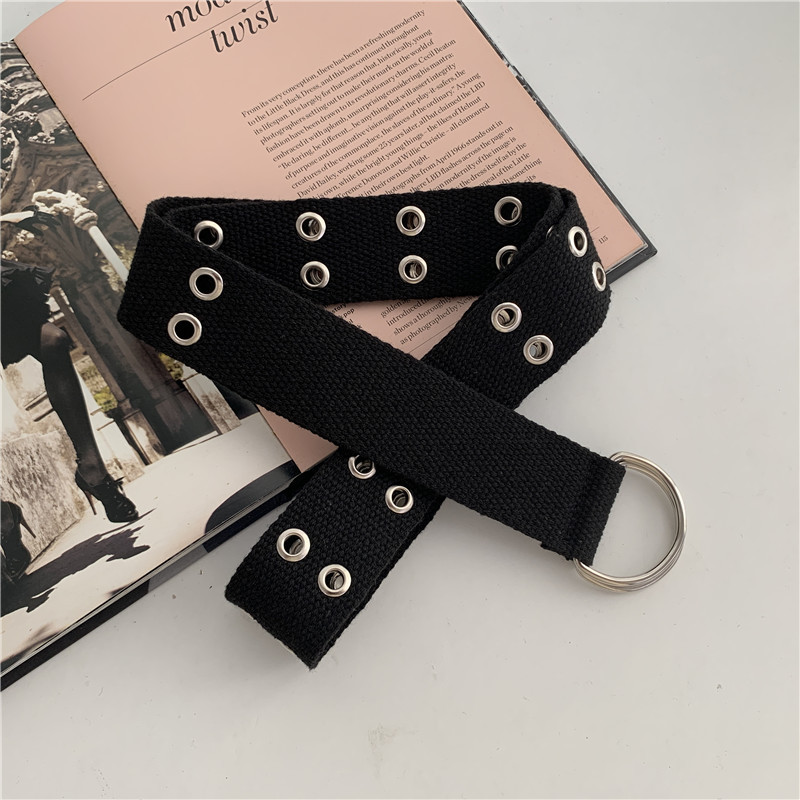 Double-ring Buckle Canvas Belt display picture 5