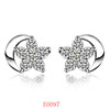 Fashionable zirconium, earrings, accessory, Korean style, four-leaf clover, wholesale