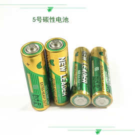 供应高品质碳性电池r6 5号 AA干电池有铁壳PVC包装厂家直供