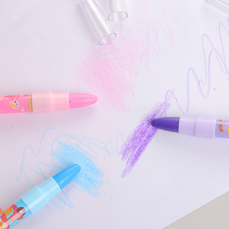 Niños lindos crayones 12-color burbuja crayones traje creativo aprendizaje rodillo sello pluma estudiante pintura traje