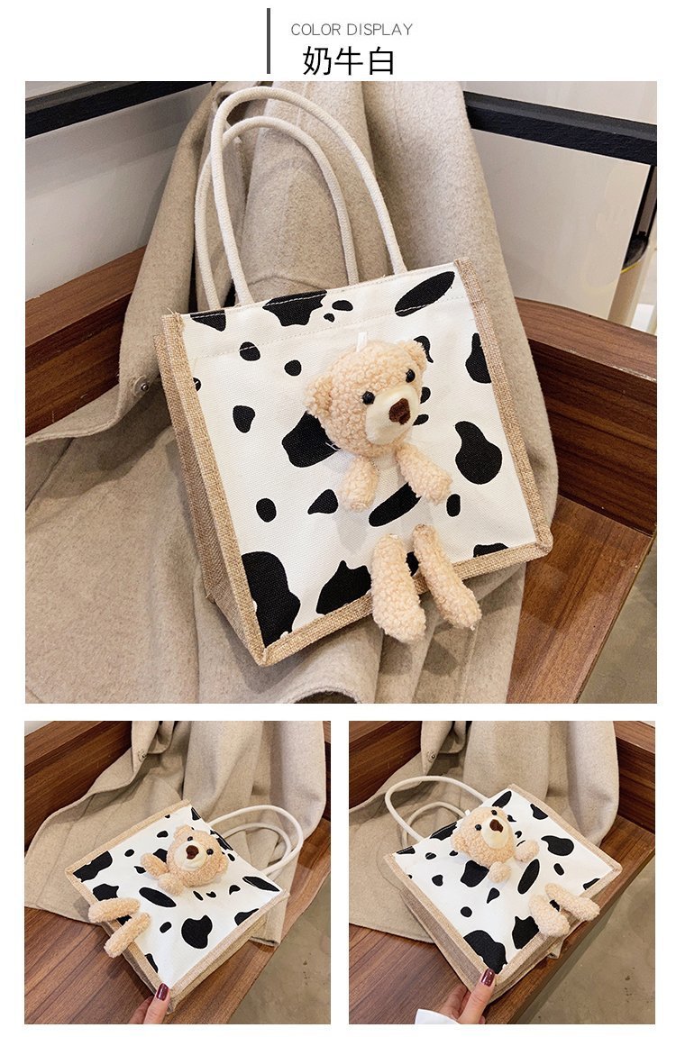 Wholesale 2020 new Instagram winter cute bear Japanese women's bags, cartoon student fashion hand-held trendy fabric bags undefined
