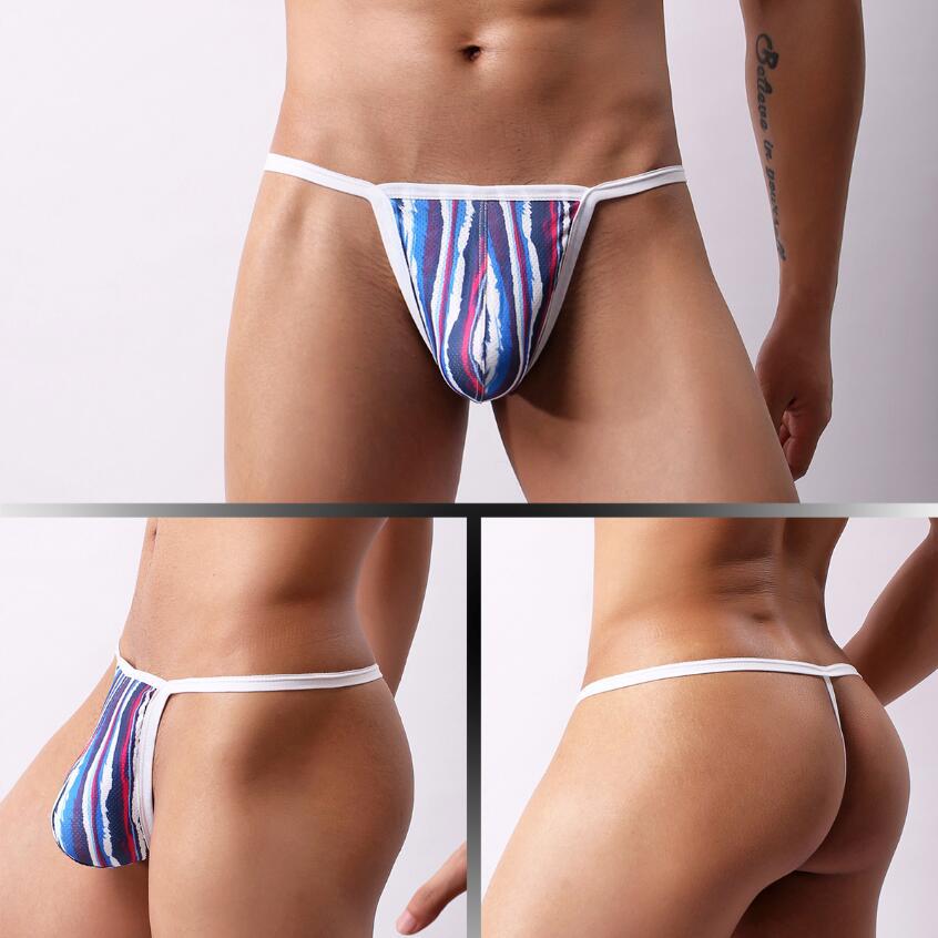 GAY歐美外貿低腰男士內褲頭印花U凸網孔透氣吸濕排汗單丁E074