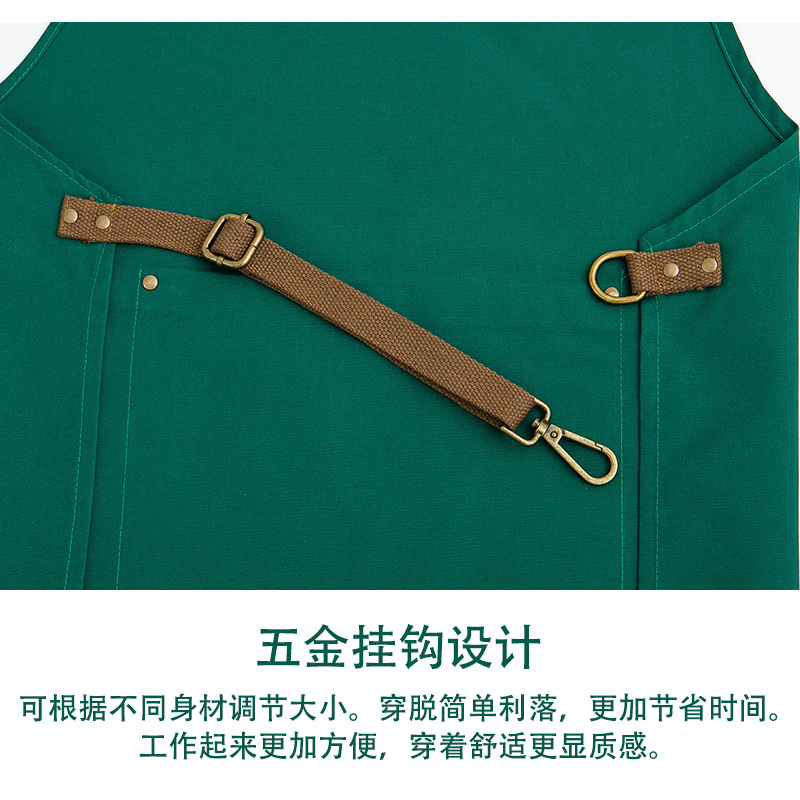 Delantal de mezclilla barista de estilo japonés logotipo personalizado impresión restaurante floral leche tienda de té Barber ropa de trabajo circunferencia del cuerpo